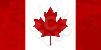True proportions Canada flag with grunge texture