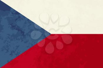 True proportions Czech Republic flag with grunge texture