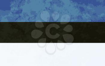 True proportions Estonia flag with grunge texture