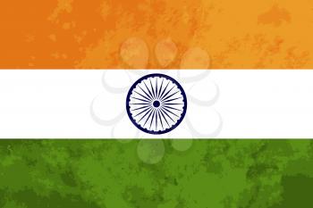 True proportions India flag with grunge texture