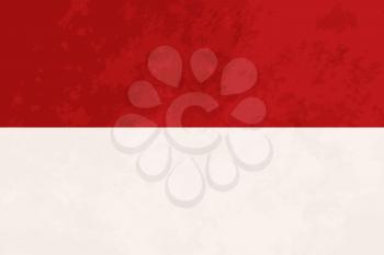 True proportions Indonesia flag with grunge texture