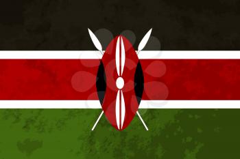 True proportions Kenya flag with grunge texture