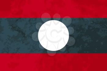 True proportions Laos flag with grunge texture