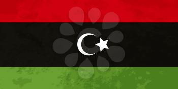 True proportions Libya flag with grunge texture
