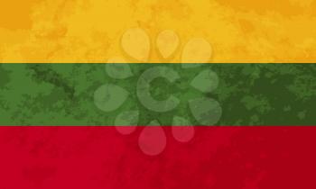 True proportions Lithuania flag with grunge texture