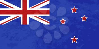 True proportions New zealand flag with grunge texture