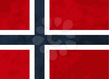 True proportions Norway flag with grunge texture