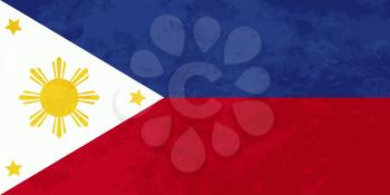 True proportions Philippines flag with grunge texture