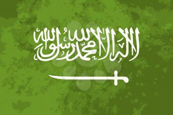 True proportions Saudi Arabia flag with grunge texture