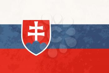 True proportions Slovakia flag with grunge texture