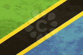 True proportions Tanzania flag with grunge texture