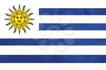 True proportions Uruguay flag with grunge texture