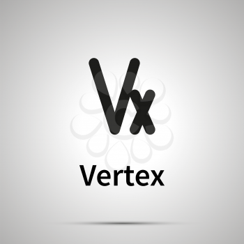 Vertex astronomical sign, simple black icon with shadow