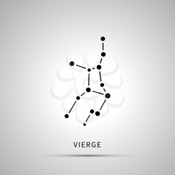 Vierge constellation simple black icon with shadow