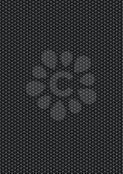 White isometric grid with vertical guideline on vertical black a4 sheet size