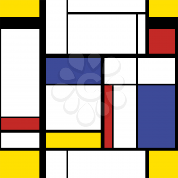 Abstract modern painting in mondrian style, seamless pattern