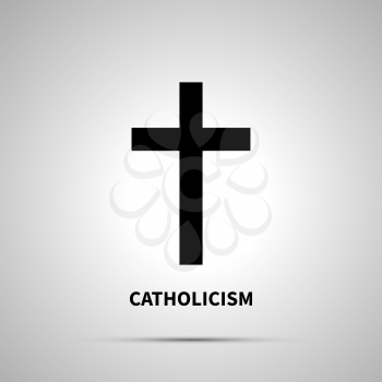 Catholocosm religion simple black icon with shadow