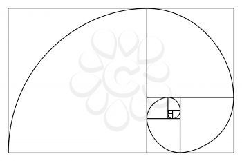 Golden ratio proportions black scheme isolated on white