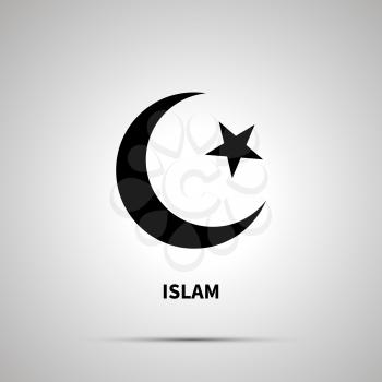 Islam religion simple black icon with shadow
