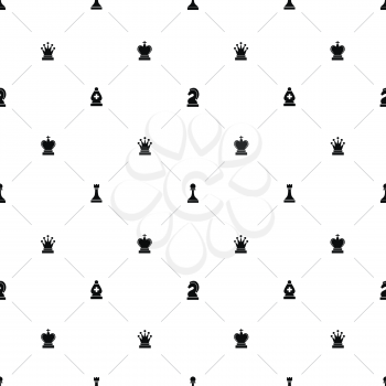 Luxury seamless pattern with chess symbols on white