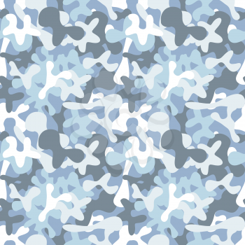 Military camouflage to disguise in snow, seamless pattern