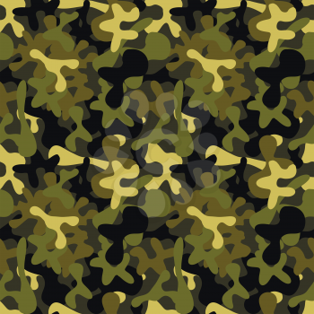 Military camouflage to disguise in the forest, seamless pattern