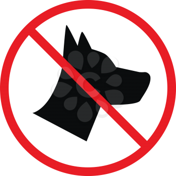 No Dogs allowed, forbidden sign isolated on white