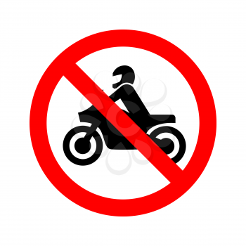 No motorcycle forbidden sign isolated on white