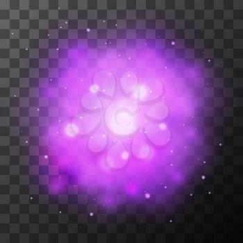 Purple bright light, magic effect in the dark