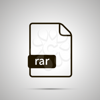 Simple black file icon with RAR extension on gray