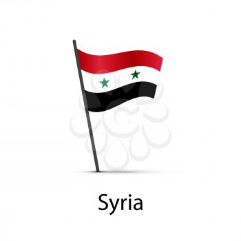 Syria flag on pole, infographic element isolated on white
