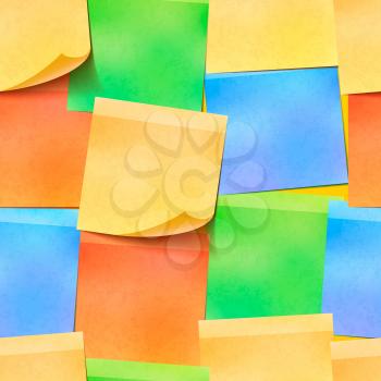 A lot of realistic colourful sticky notes seamless pattern