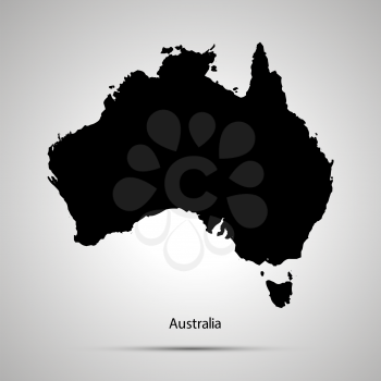 Australia country map, simple black silhouette