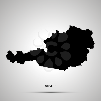 Austria country map, simple black silhouette