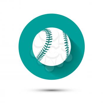 Baseball icon on green background with long shadow