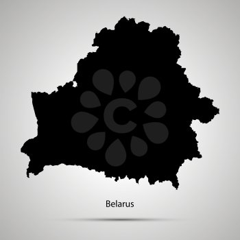 Belarus country map, simple black silhouette