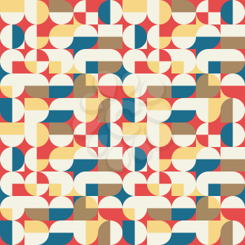 Bright colourful abstract geometric retro seamless pattern