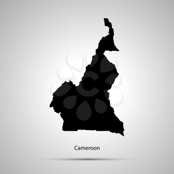 Cameroon country map, simple black silhouette