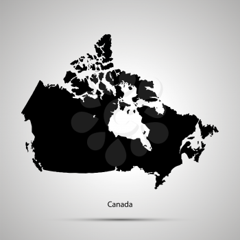 Canada country map, simple black silhouette