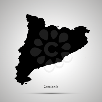 Catalonia country map, simple black silhouette