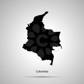 Colombia country map, simple black silhouette