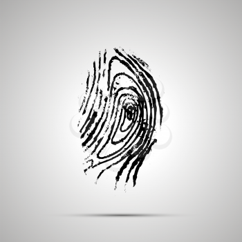 Detailed human fingerprint, simple black icon