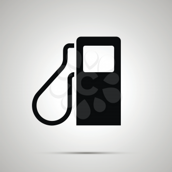 Gas station simple black icon with shadow