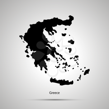 Greece country map, simple black silhouette