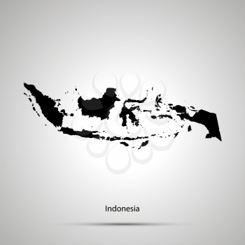 Indonesia country map, simple black silhouette