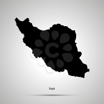 Iran country map, simple black silhouette
