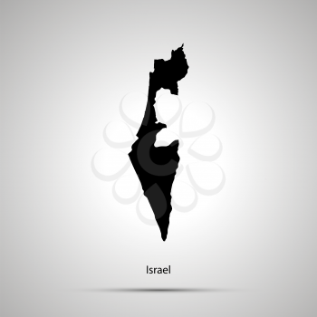 Israel country map, simple black silhouette