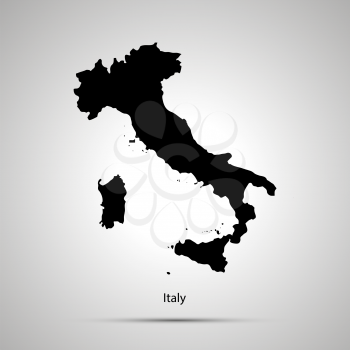 Italy country map, simple black silhouette