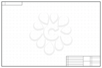 Layout template in blueprint style with marks on white