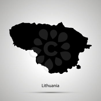 Lithuania country map, simple black silhouette